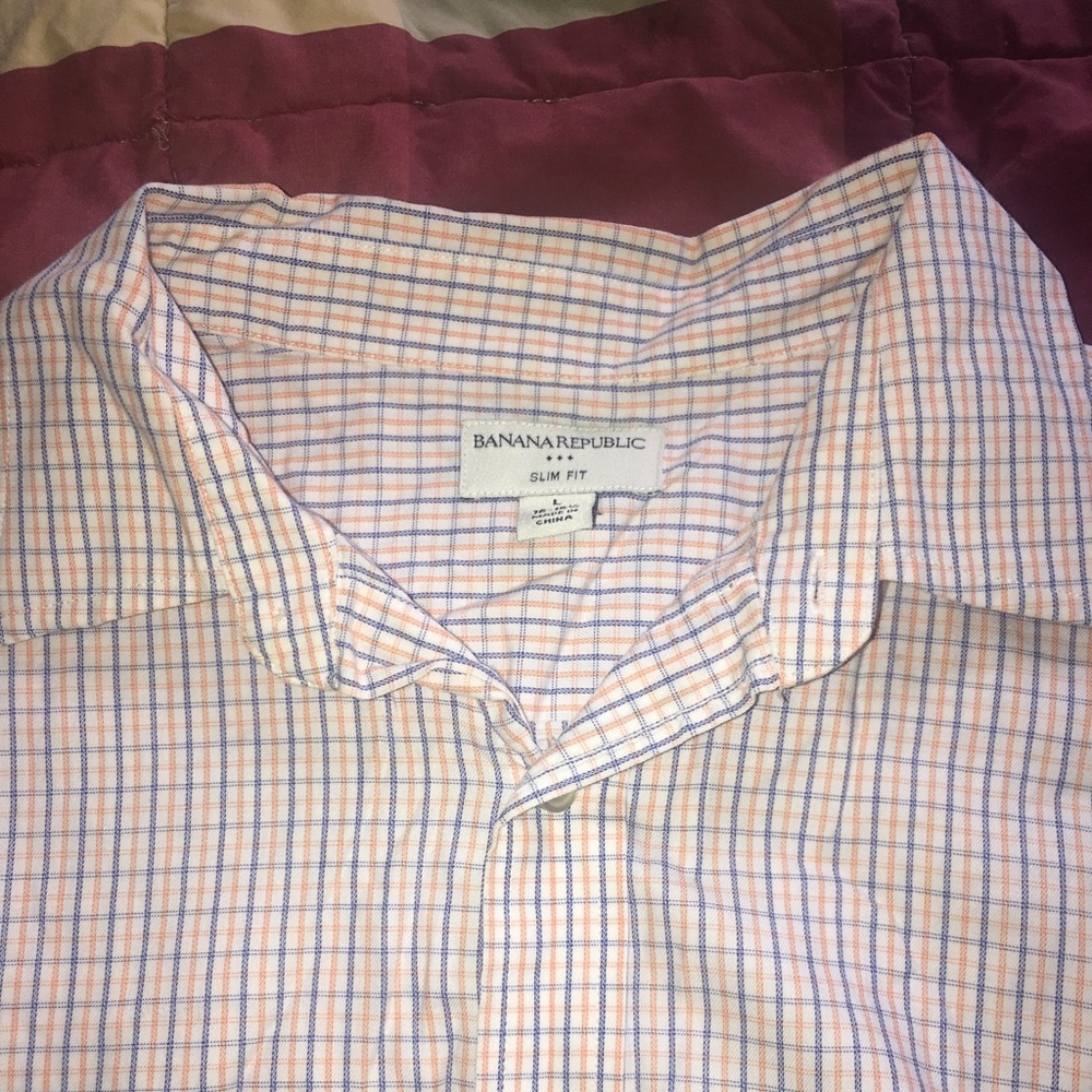 Banana Republic Slim Fit Plaid Shirt Large
